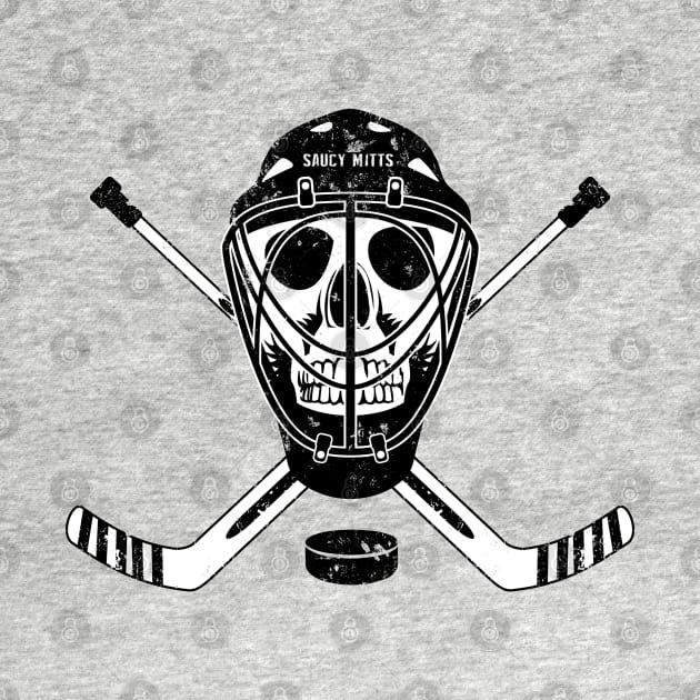 Hockey Goalie Skull and Sticks by SaucyMittsHockey